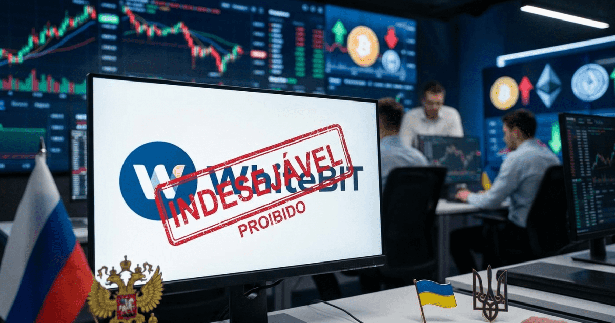 Ilustração editorial sobre altcoins: Altcoin: Rússia Declara WhiteBIT 'Indesejável' por Apoio à Ucrânia