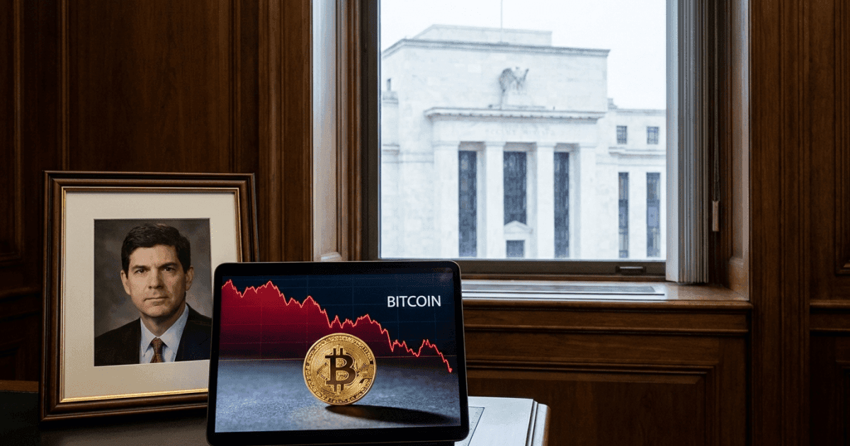 Ilustração editorial sobre ethereum: Bitcoin: Visão Baixista de Ex-Fed Warsh Afeta o Mercado?