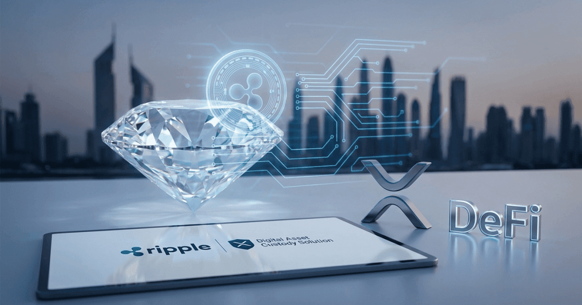 Ilustração editorial sobre altcoins: Altcoin: Ripple Garante US$280 Mi para Tokenização de Diamantes nos UAE