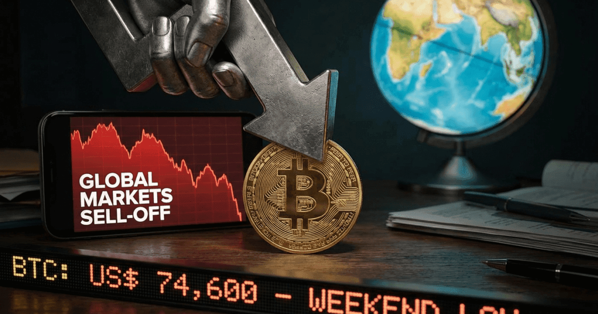 Ilustração editorial sobre bitcoin: Bitcoin Opera Perto da Mínima: Venda Global Pressiona Preço