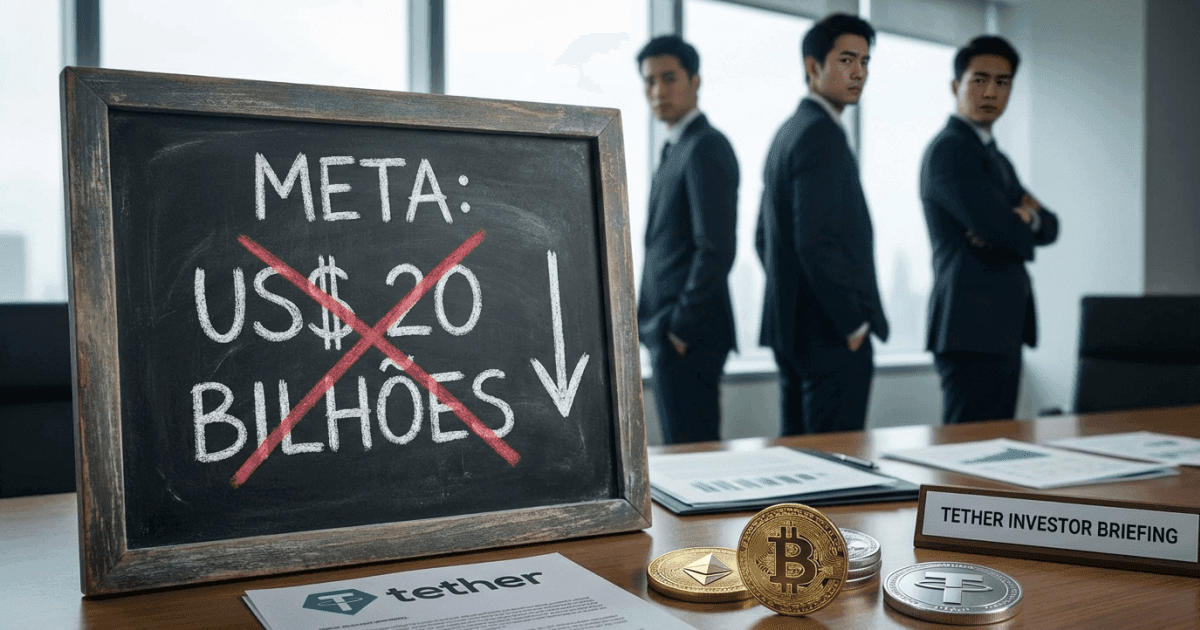 Ilustração editorial sobre ethereum: Ethereum: Tether Reduz Meta de US$20 Bi Após Resistência