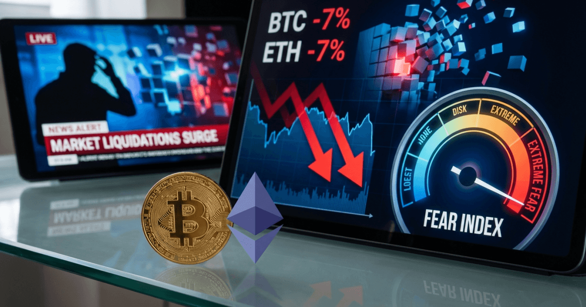 Ilustração editorial sobre ethereum: Ethereum e Bitcoin: Queda de 7% em meio ao 'medo' no mercado