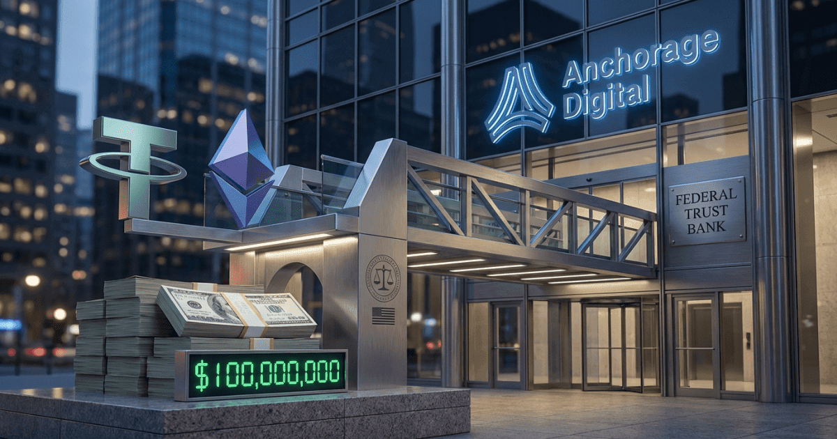 Ilustração editorial sobre ethereum: Ethereum e Cripto: Tether Investe US$100M na Anchorage Digital