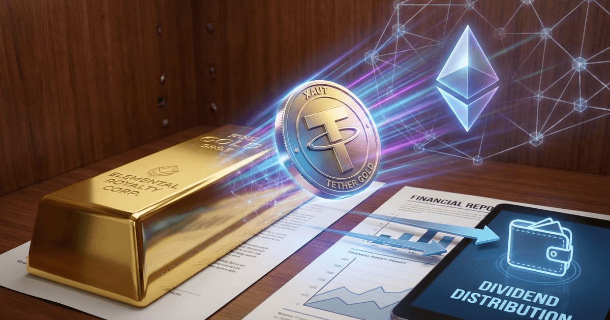 Ilustração editorial sobre ethereum: Ethereum Habilita: Ouro Paga Dividendo com XAUT em Blockchain