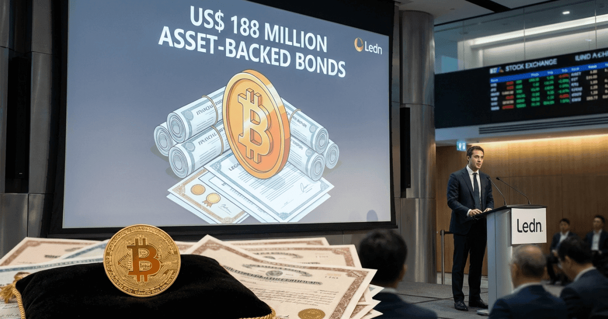 Ilustração editorial sobre bitcoin: Bitcoin Lastreia Inédita Emissão de Títulos: Ledn Capta US$ 188 Mi