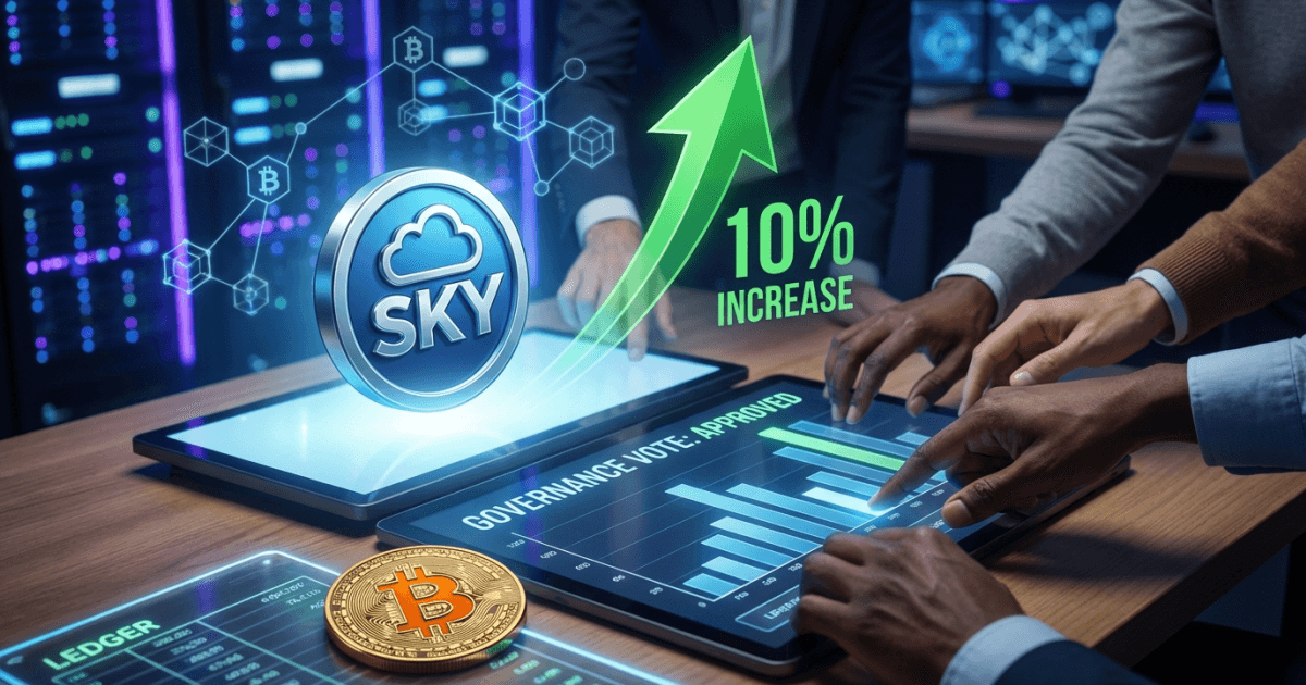 Ilustração editorial sobre altcoins: Altcoin Sky Atinge 10% de Alta Após Votação de Governança