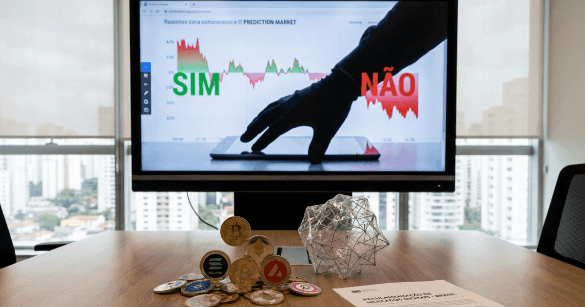Ilustração editorial sobre altcoins: Altcoin e Previsão: Centralização Compromete a Credibilidade