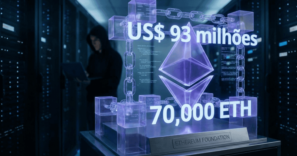 Ilustração editorial sobre ethereum: Ethereum Foundation Atinge Meta de Staking com US$ 93 Milhões em ETH