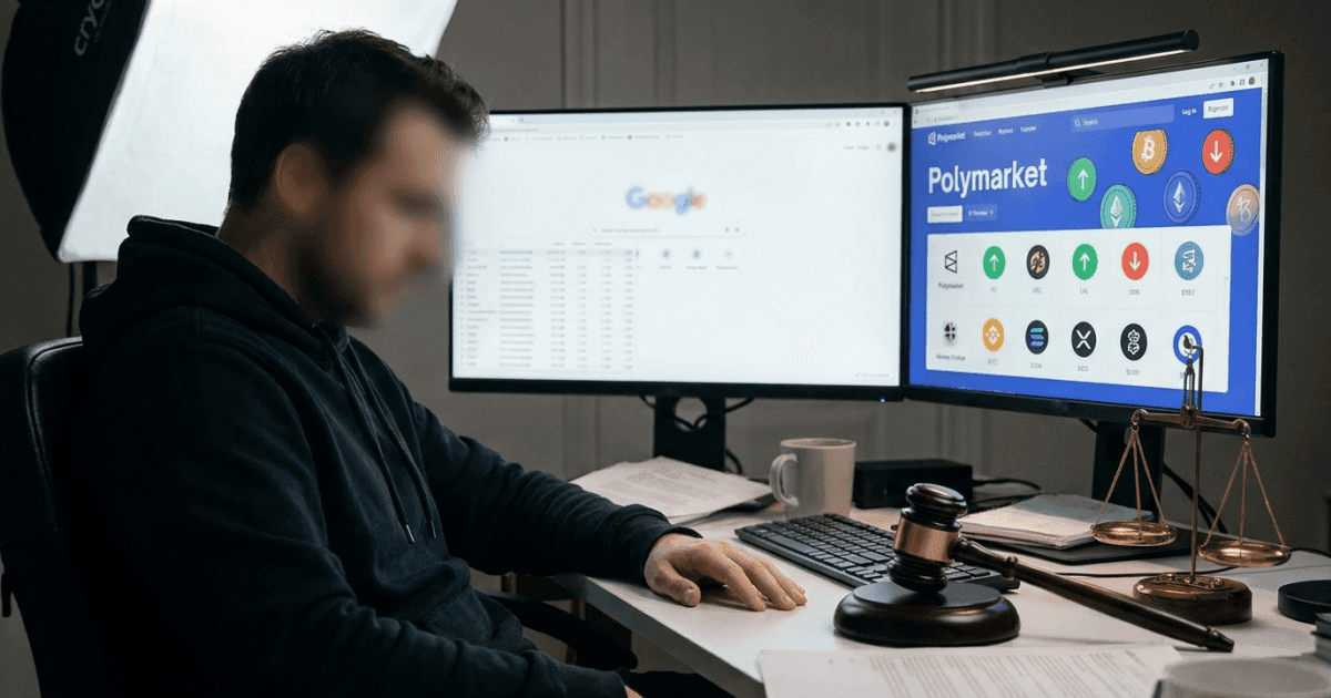 Ilustração editorial sobre altcoins: Altcoin: Engenheiro Google Acusado de Insider Trading em Previsões