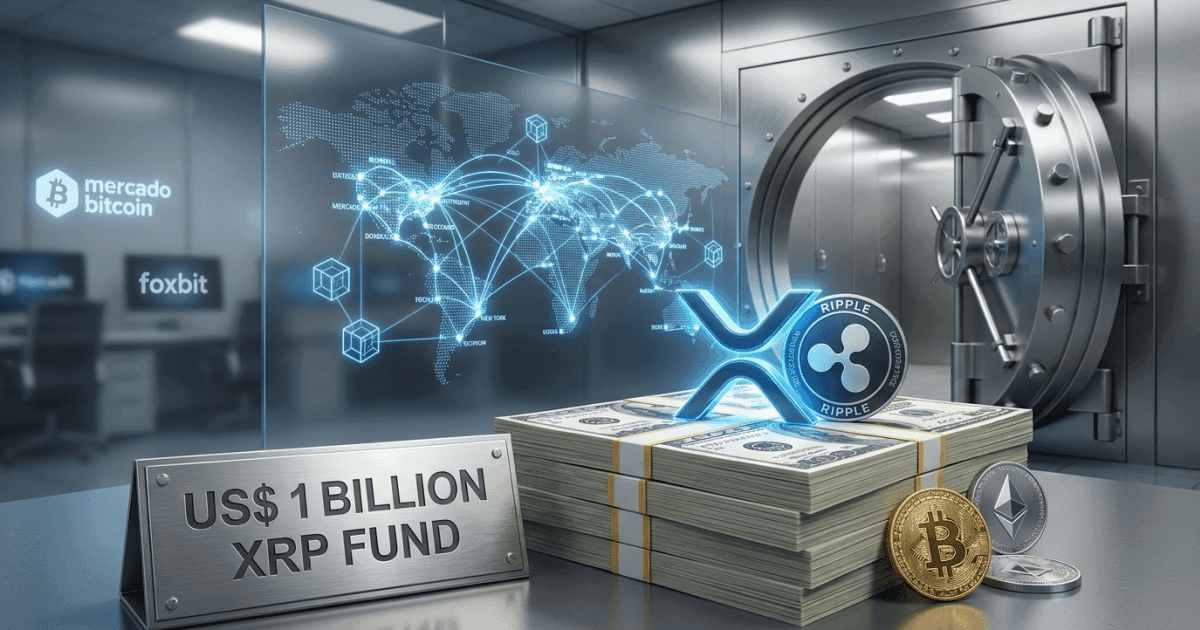 Ilustração editorial sobre altcoins: Altcoin XRP: Ripple inicia captação de us$1 bi para tesouraria