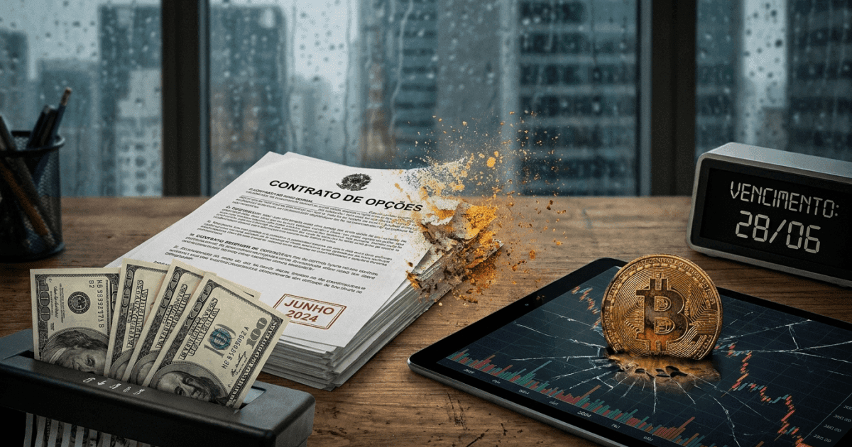 Bitcoin desvaloriza: Us$ 8,6 bi em opções invalidado em junho