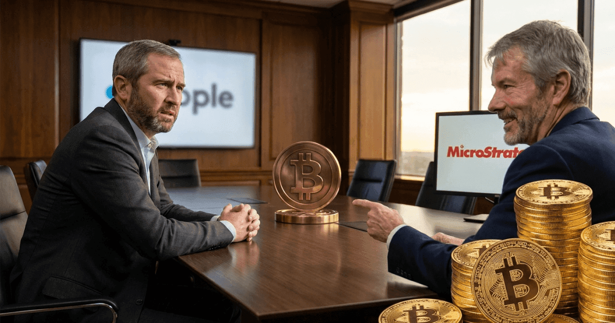 Ilustração editorial sobre bitcoin: Bitcoin: Garlinghouse Otimista, Critica Acúmulo da MicroStrategy