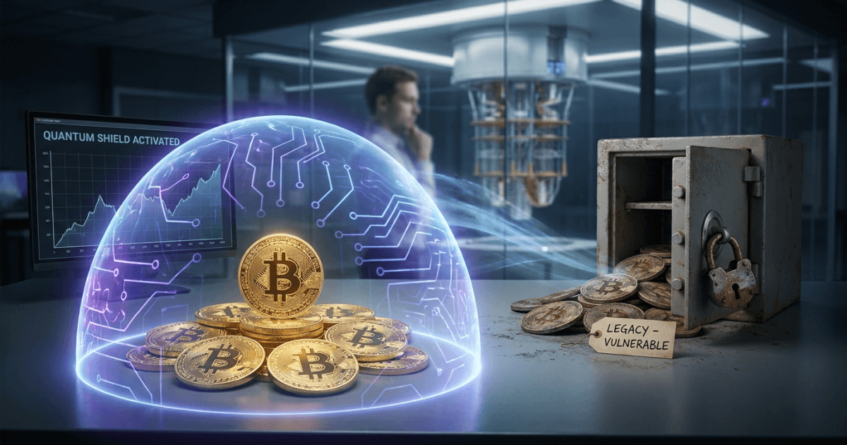 Ilustração editorial sobre bitcoin: Bitcoin e Ameaça Quântica: Surge Ferramenta, Mas Não Para Satoshi
